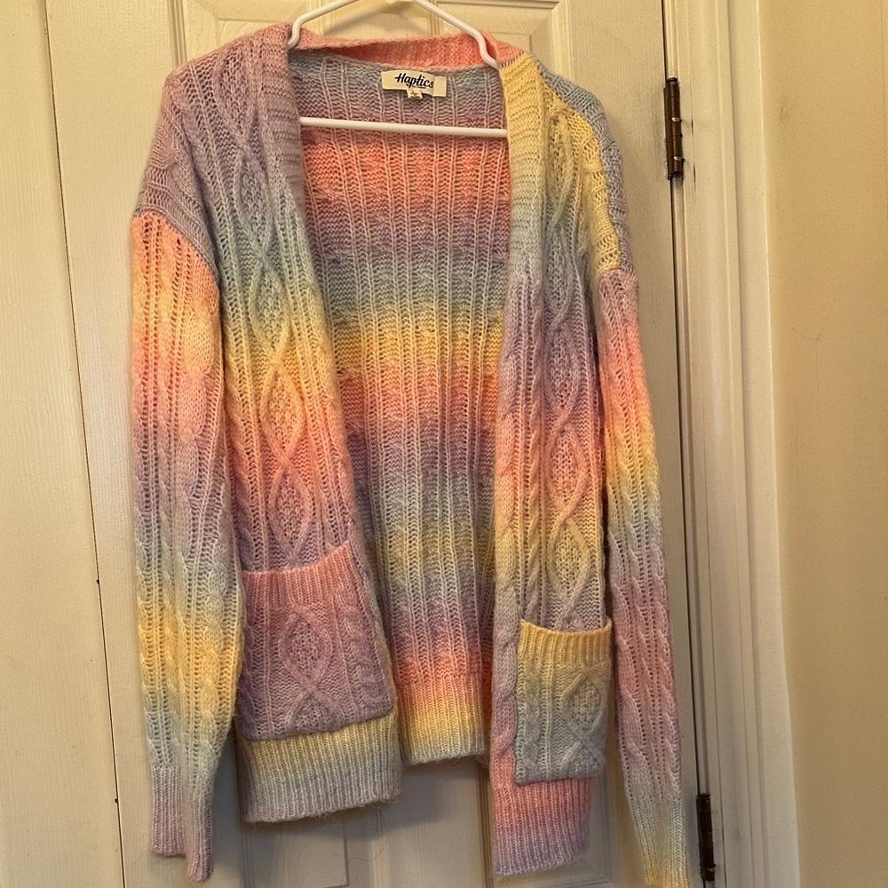 Colorful Open-Front Women's Cardigan